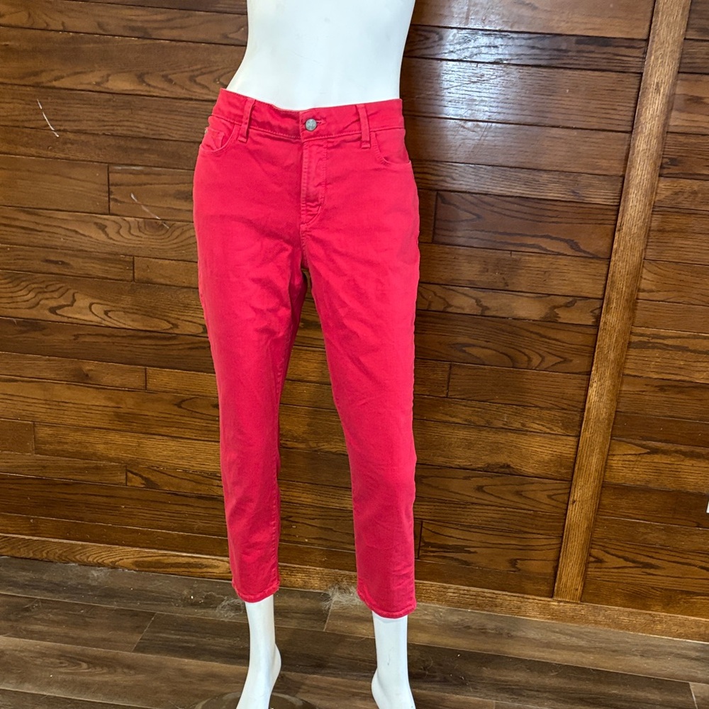 NYDJ Vibrant Red Cropped Slim Jeans